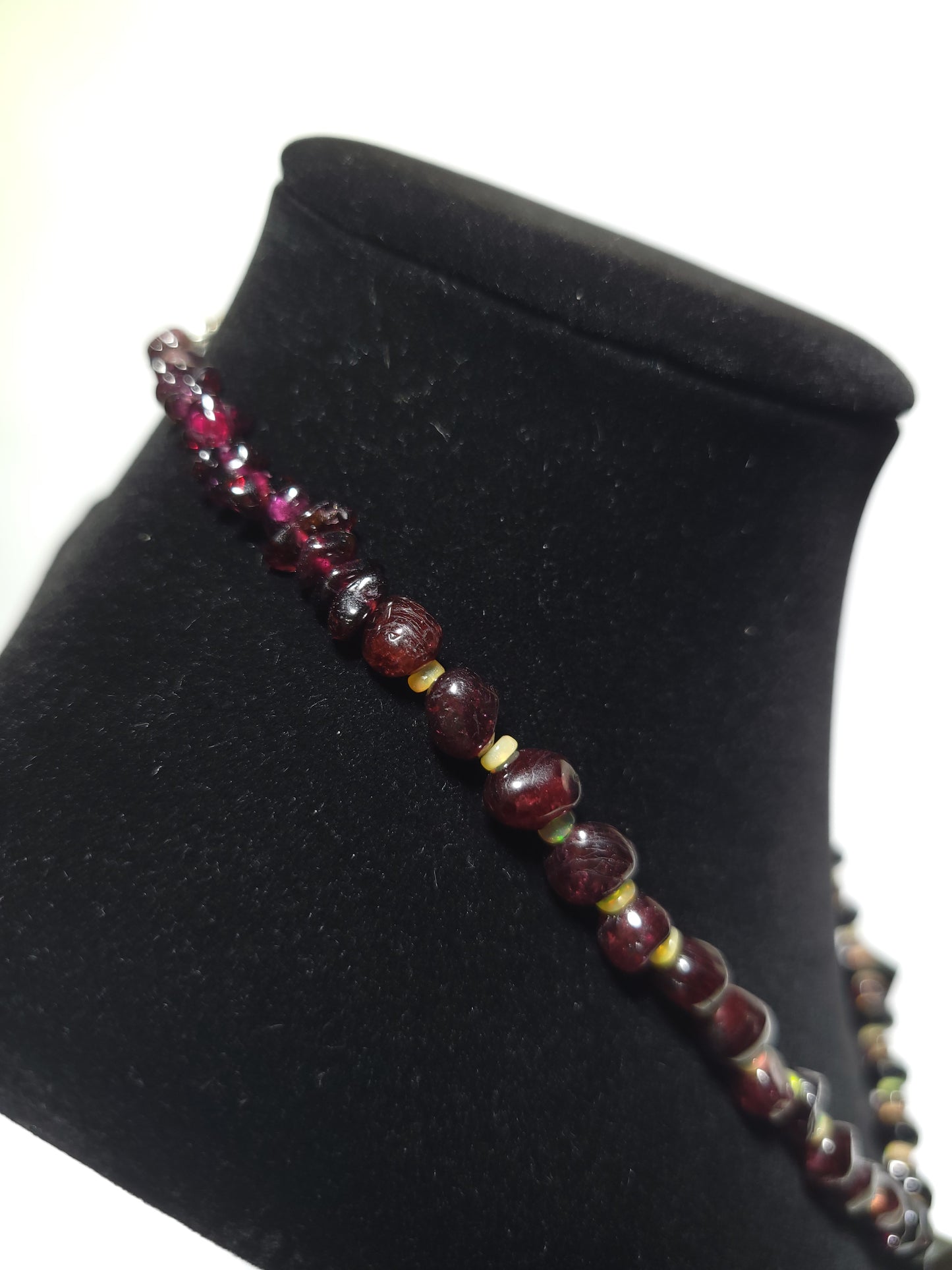 Onyx Fangs & Garnet Blood Drops Necklace