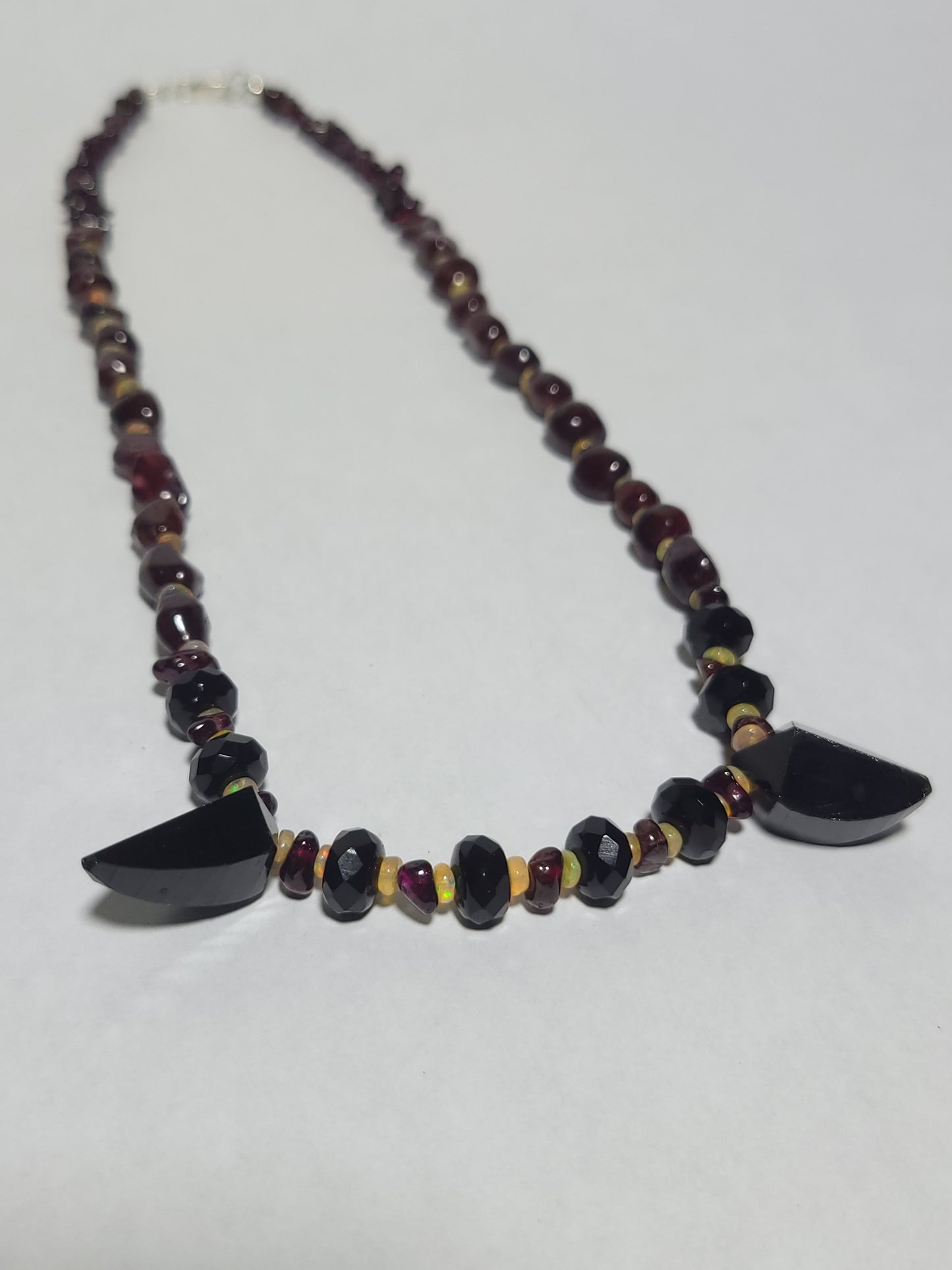 Onyx Fangs & Garnet Blood Drops Necklace