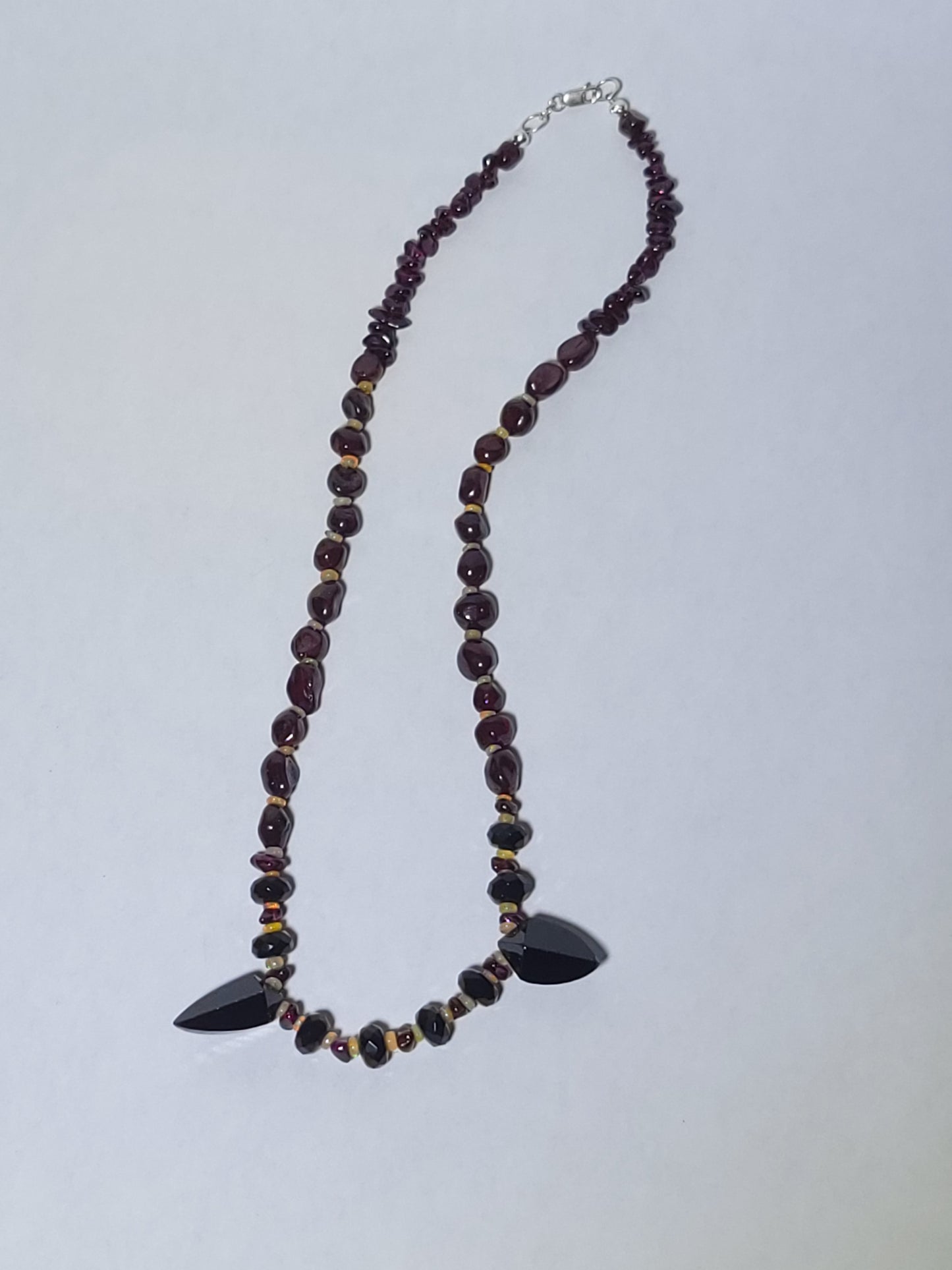 Onyx Fangs & Garnet Blood Drops Necklace