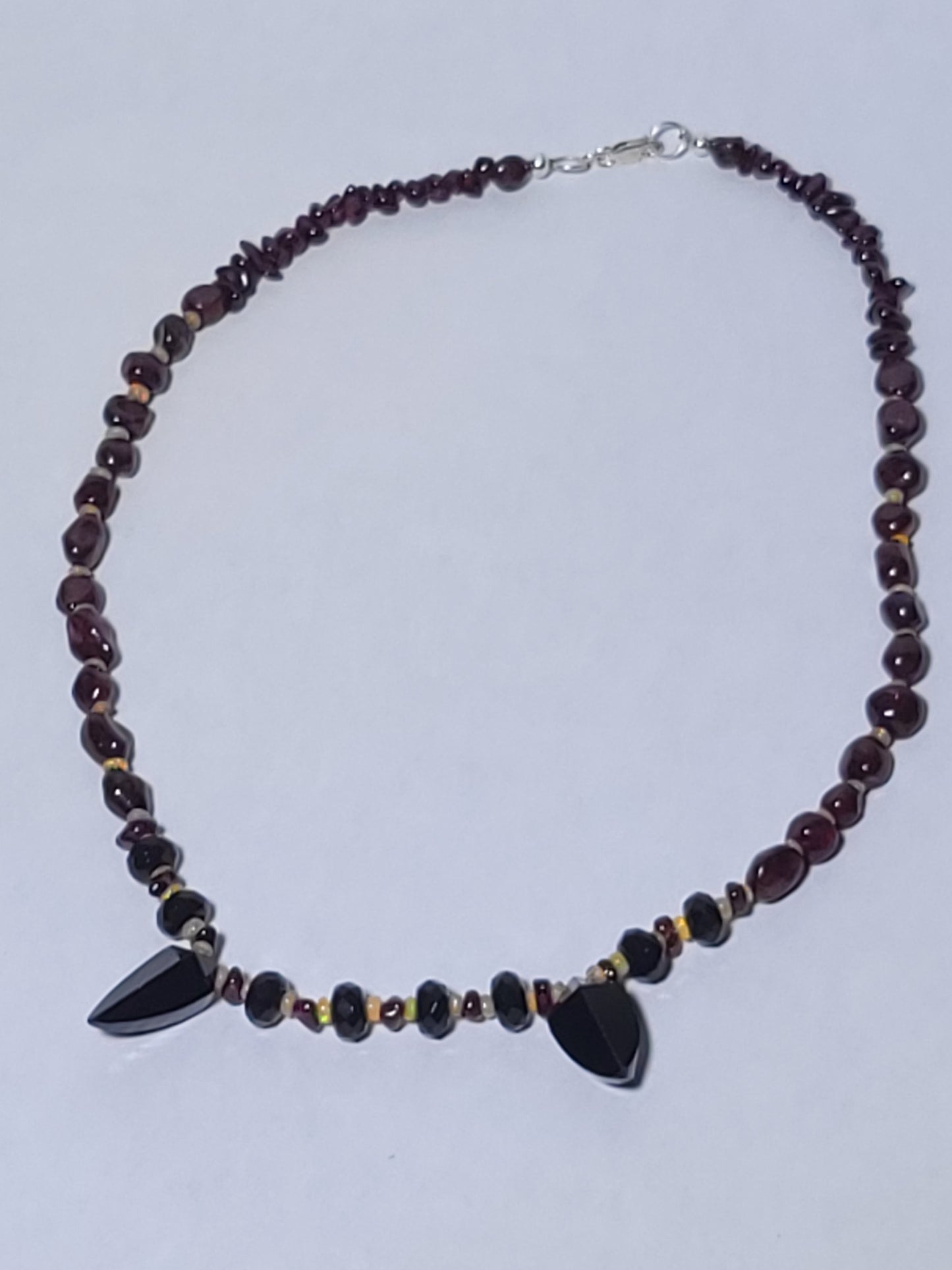 Onyx Fangs & Garnet Blood Drops Necklace