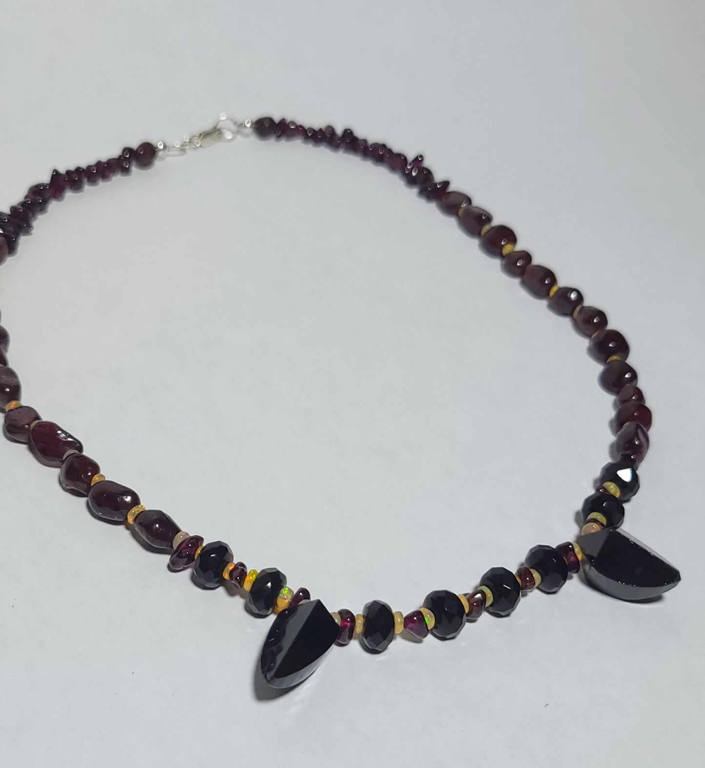 Onyx Fangs & Garnet Blood Drops Necklace