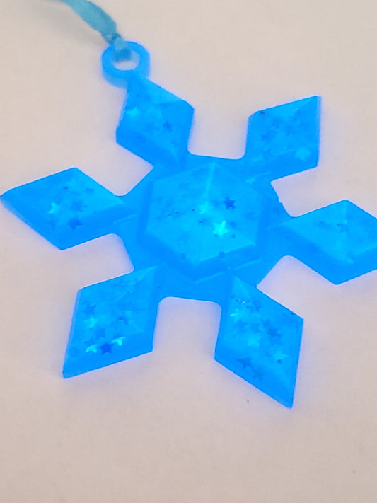 Blue Glow Snowflake 2
